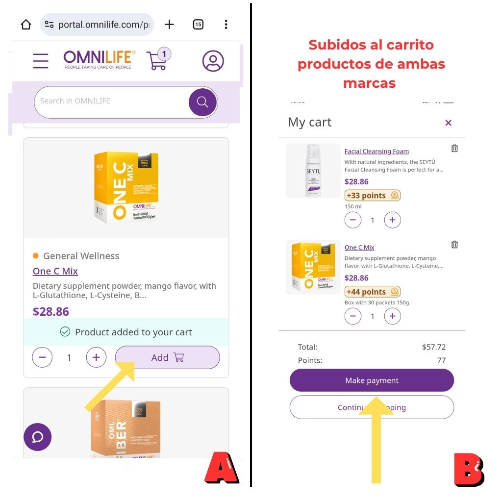 comprar en línea productos Omnilife y SEYTU en USA